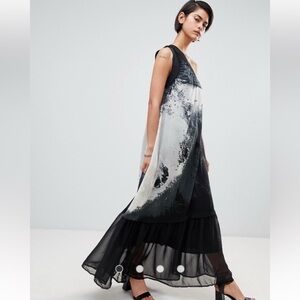 Religion Asymmetrical Maxi Dress